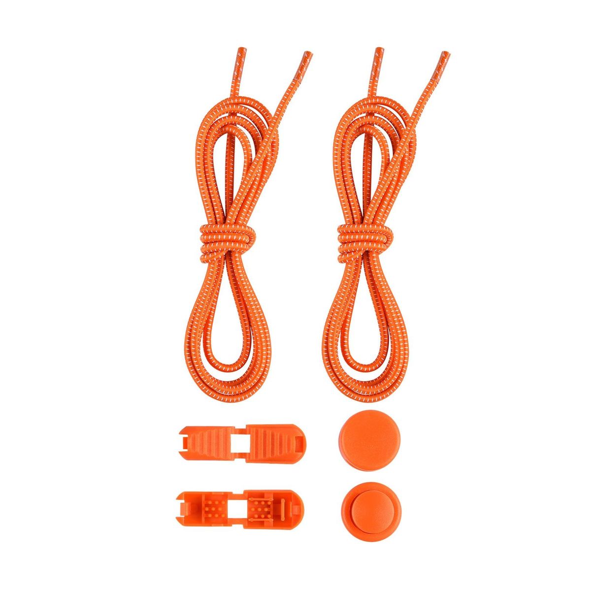 1 Set Tieless Shoelaces Elderly Children No Tie Shoes Strings Orange