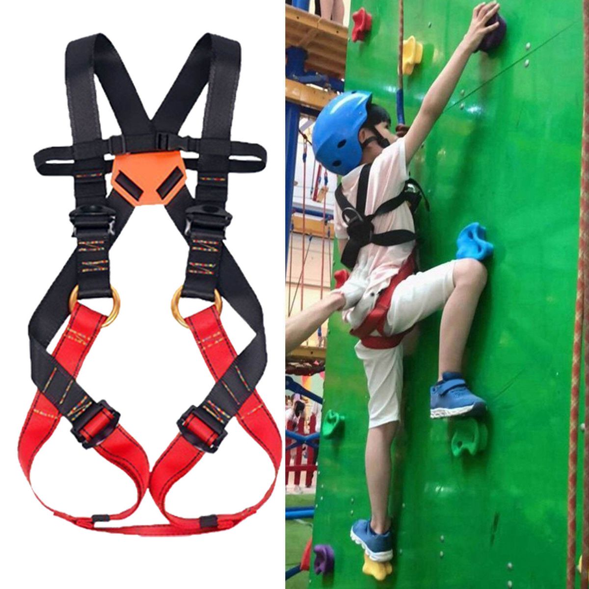 Rock Climbing Harnesses Full Body Safety Belts For Red Black