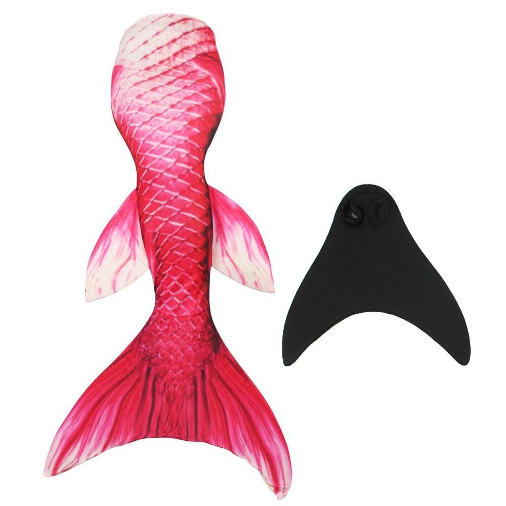 Fin Blue Mermaid Tail Monofin Swimmable Tail Kids Girls Women Swimming Costumes Pink L