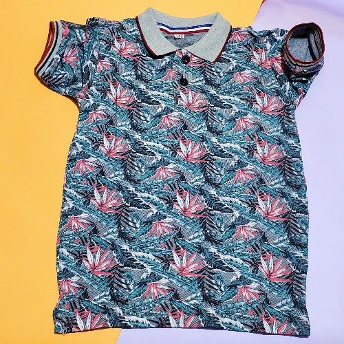 Boys Floral Polo Stylish Tshirt