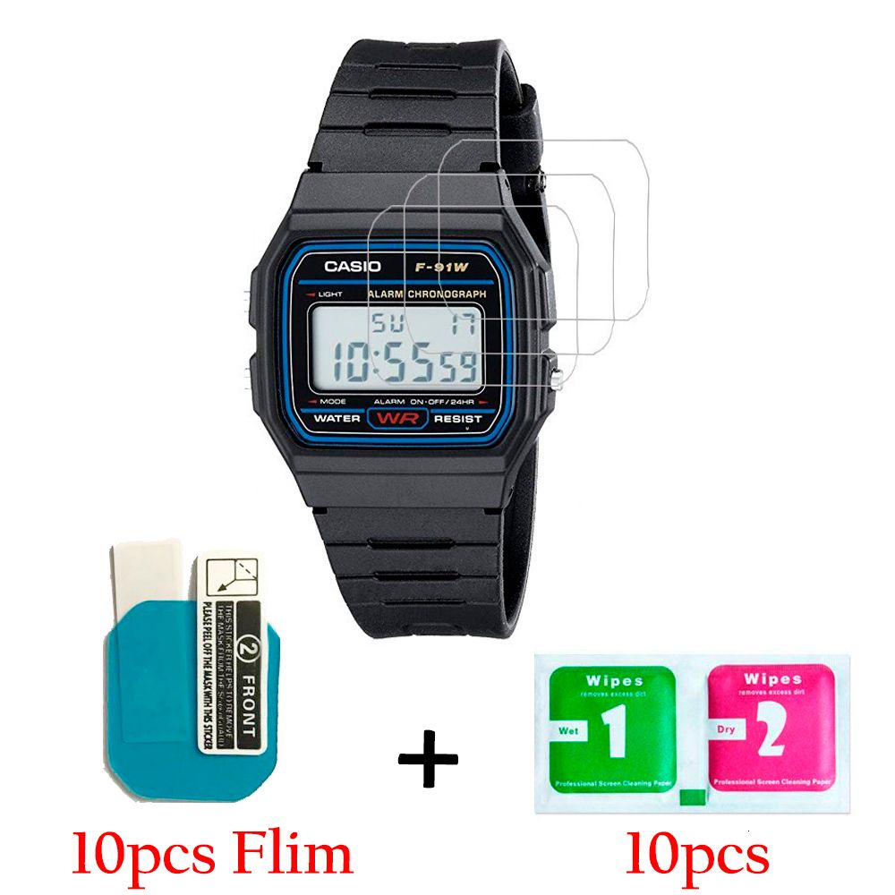 10pack For Casio Men's Classic F91w-1 Nano Explosion-Proof