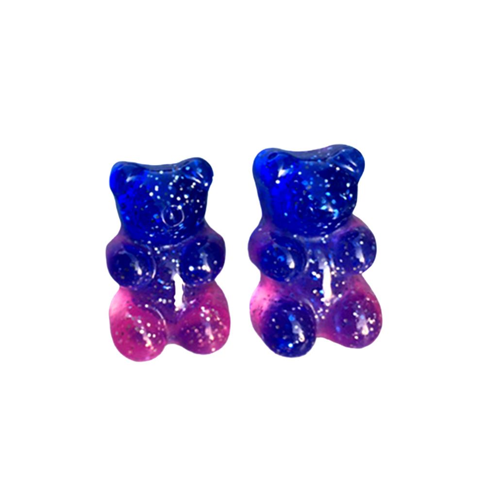 Women Candy Color Cartoon Gummy Bear Ear Stud-4#
