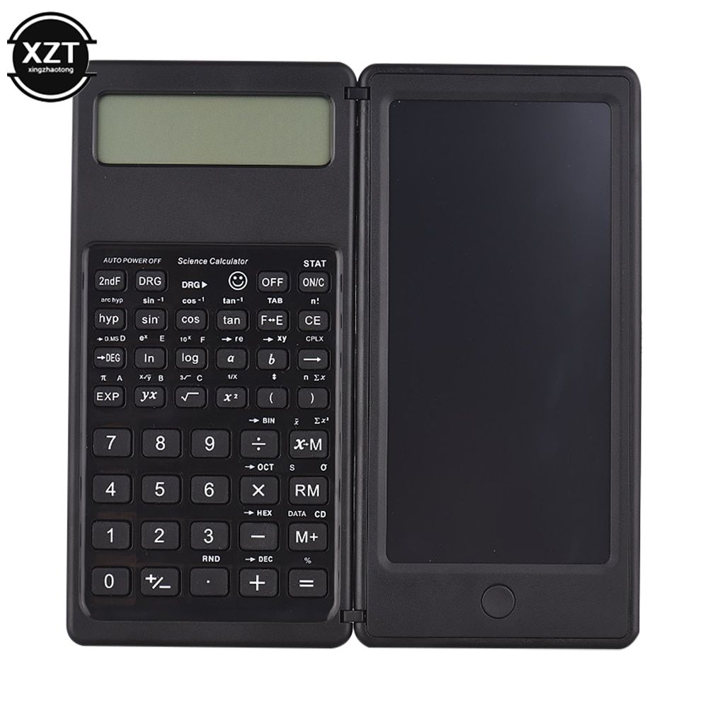 S9AB Portable Calculator LCD Screen Writing Tablet Folding Scientific Calculator Tablet Digital Drawing Pad With Stylus Pen S9AB Black