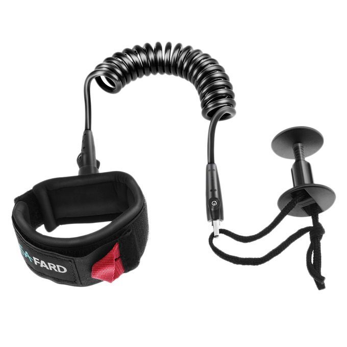 5ft Surfboard Leash  Wrist Strap Rope Coiled Cord - High Black