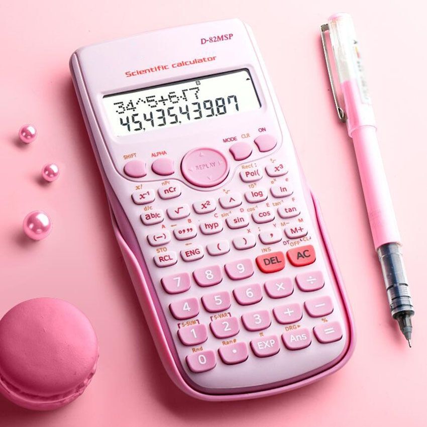 12 Digits Scientific Calculator 240 Functions Digital Battery Calculators Accounting Calculator School Office Stationery Pink