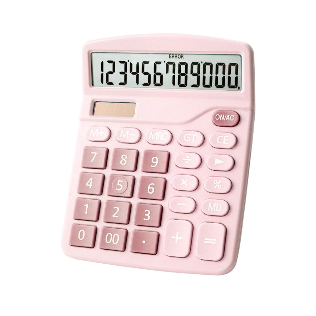 Desktop Calculator Standard Function Calculator With 12-Digit Large LCD Display Solar Battery Dual Power For Home Basic Office Pink