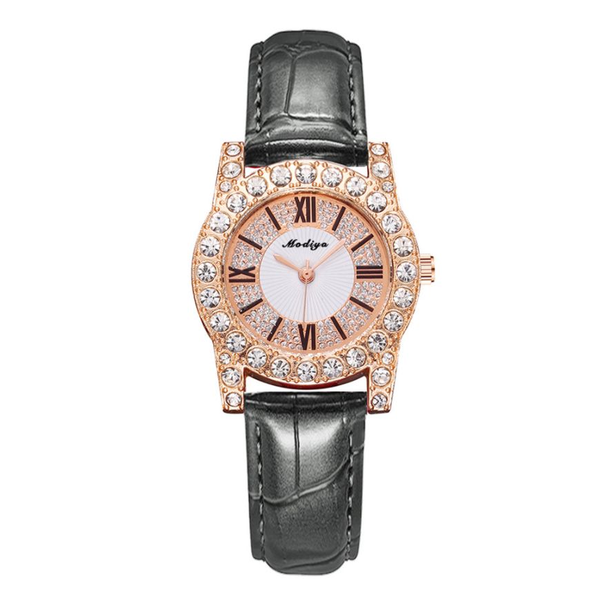 Ladies Watch, Roman Scale, Diamonds, Grey