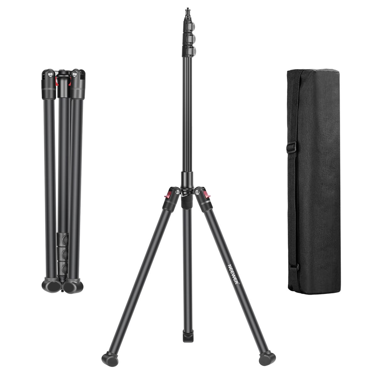 78.7 Inches/200CM Photography Tripod Light Stand, Foldable And Adjustable, Aluminium Alloy, For Photo Studio Cameras, Lights, Softboxes, Umbrellas And More, Carrying Case Included