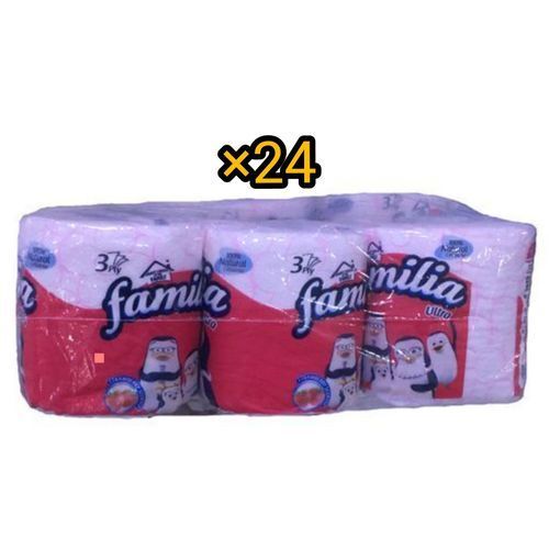 Ultra Red Tissue Paper 3 Ply Roll - 24 Rolls.