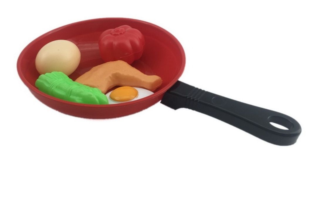 Toy FRYING PAN With Food & Spatula -play Set