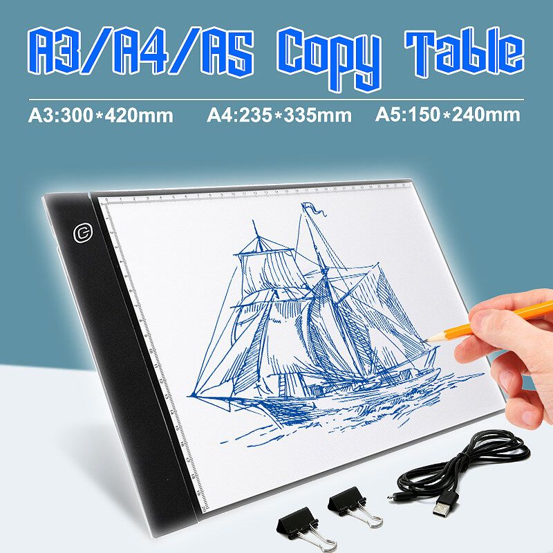 A3/A4 LED Drawing Board Tracing Light Box Tattoo Copy Artist Craft Table Panel A3