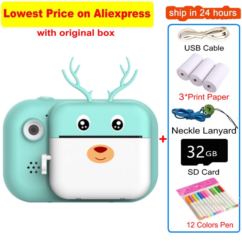 Kids Instant Print Camera Dual Camera 2.4