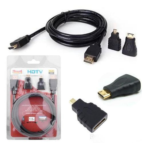 HDTV 3 IN 1 HDMI Cable Micro HDMI Adaptor Mini HDMI HDMI To HDMI Cable