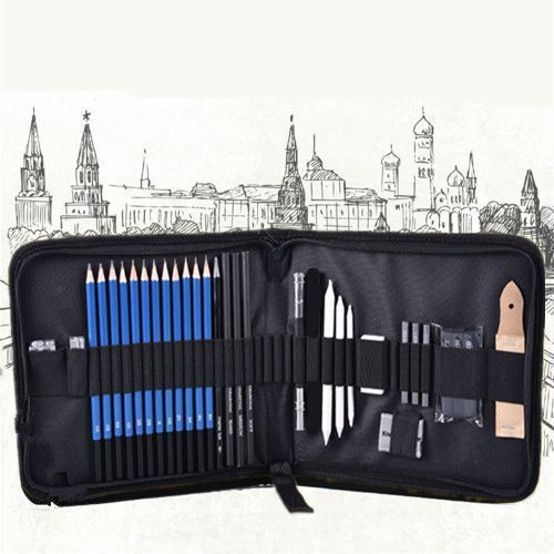 Professional Sketching Drawing Artist Kit Set Pencils Charcoal Art Tools