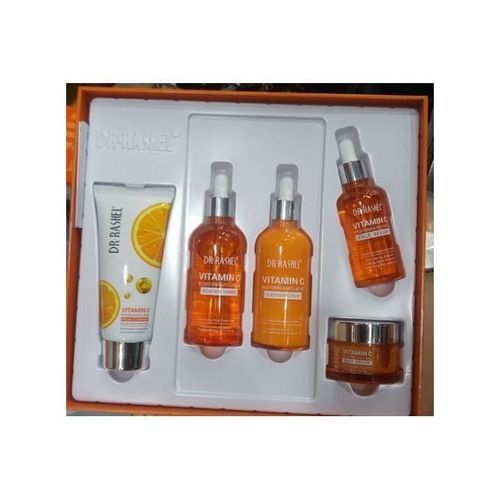 Vitamin C 5 In 1 Set: Face Serum & Cream, Essence Toner And Cleansing Milk.