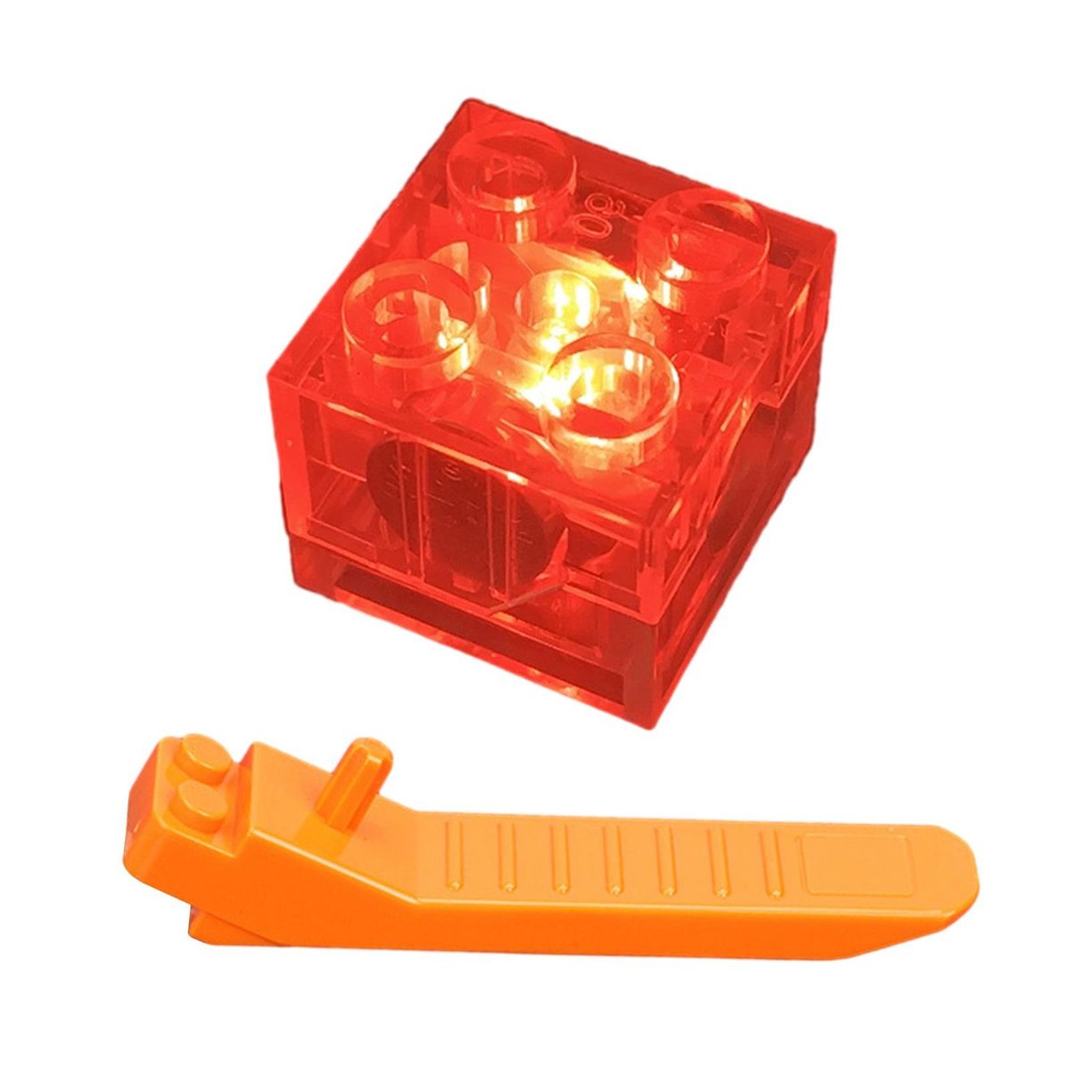 Building Block Toy Light Up Building Block Brick Red