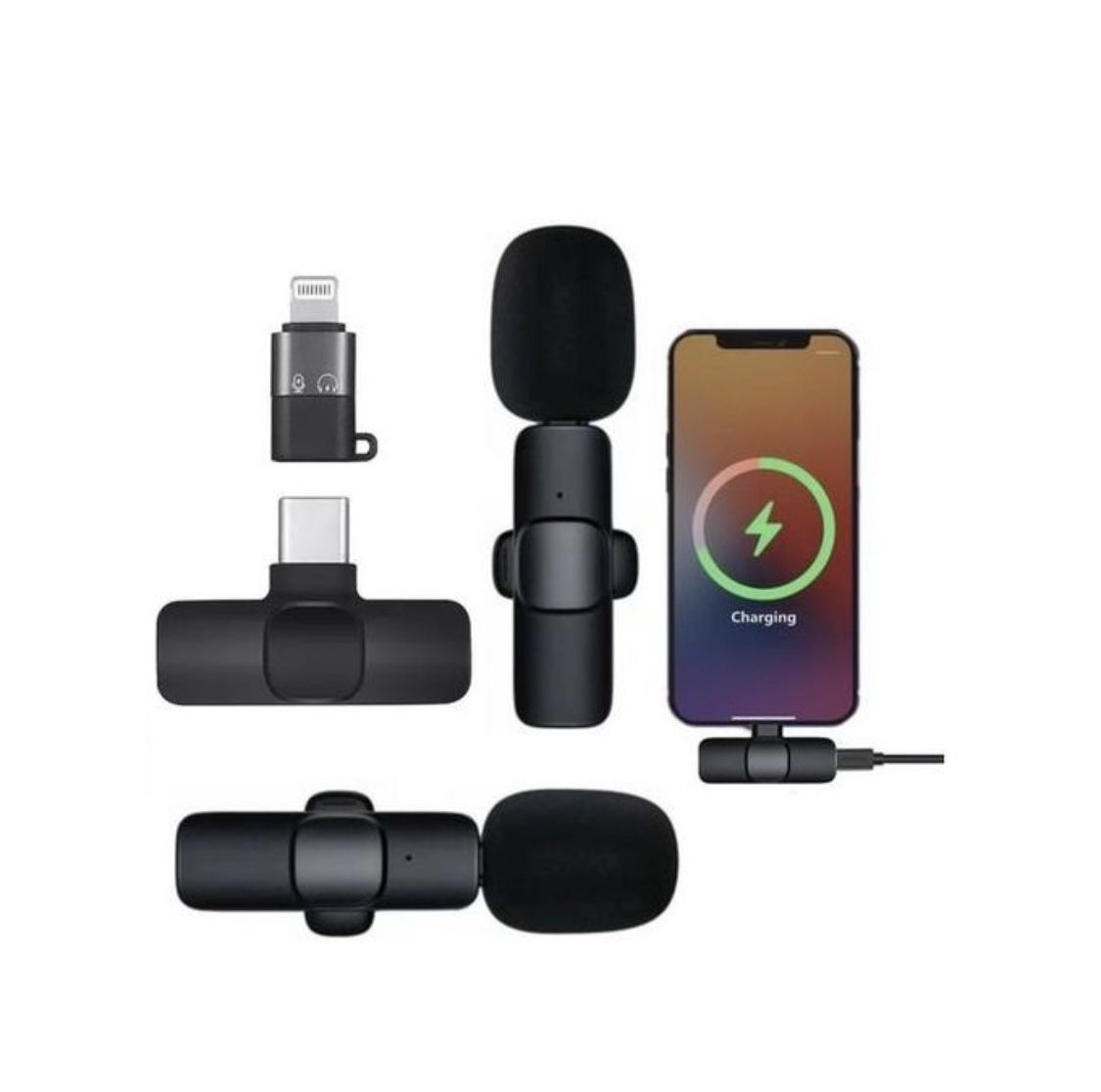 Double Wireless Microphone For Iphone And Android Type-c 2 In 1