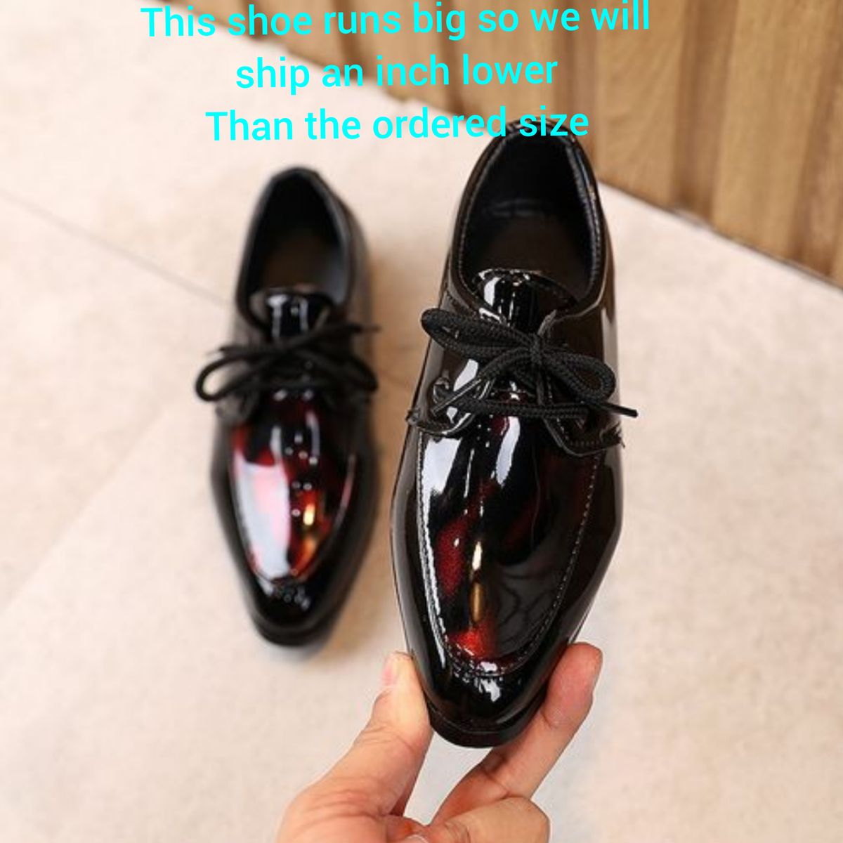 HIGHLY EXECUTIVE GLOSSY MALE CHILD SHOE