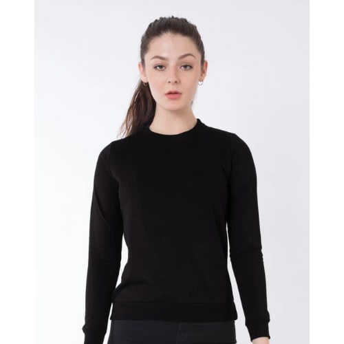 Women's Plain Sweatshirt - Black