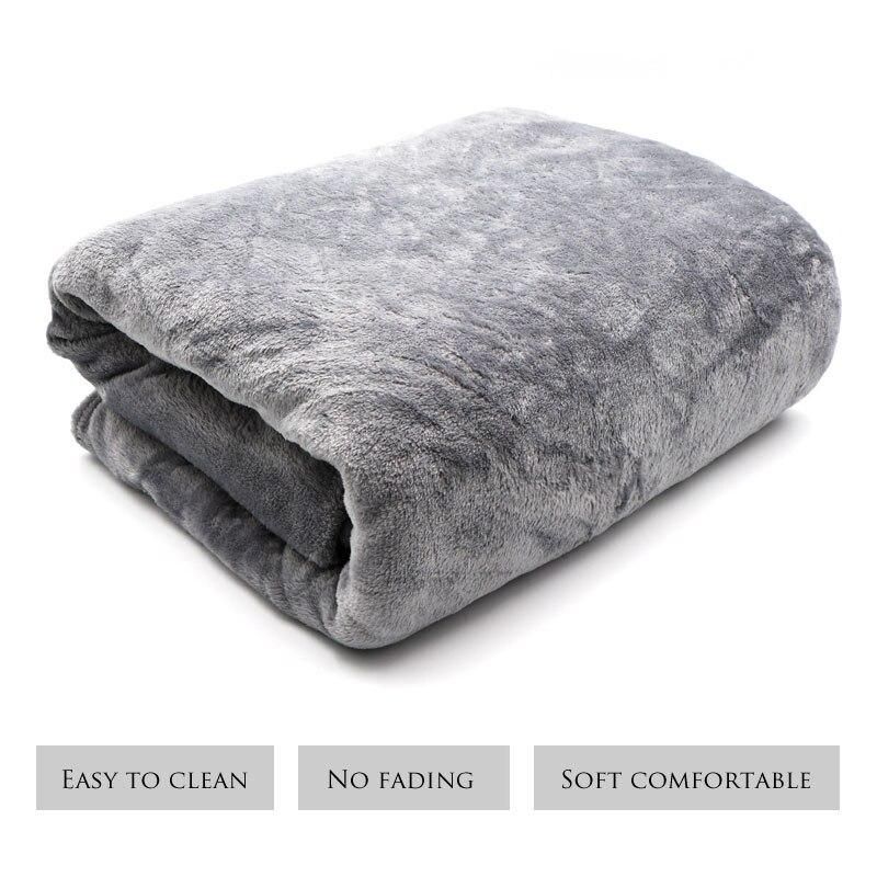 Soft Warm Coral Fleece Flannel Blankets for Beds Faux Fur Mink Throw Solid Color Sofa Cover Bedspread Winter Plaids Blankets