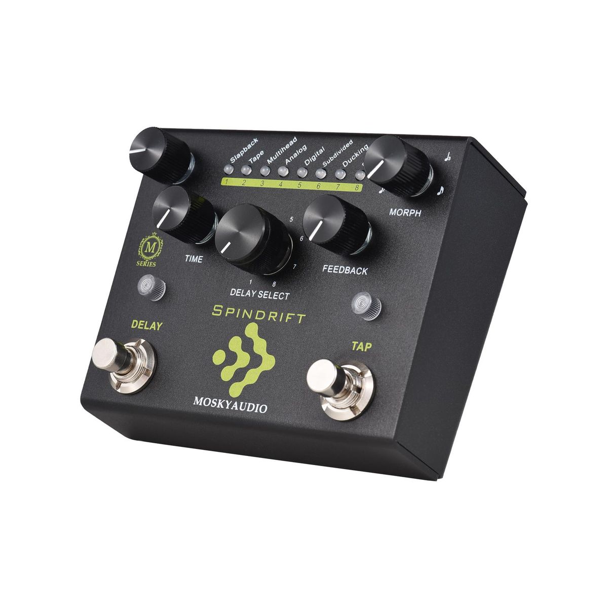 MOSKYAudio Guitar Effect Pedal Digital Delay with TAP Dual Footswitch Delay Pedal Guitar Pedal with 8-Mode Delay Selection for Guitar Bass - SPINDRIFT