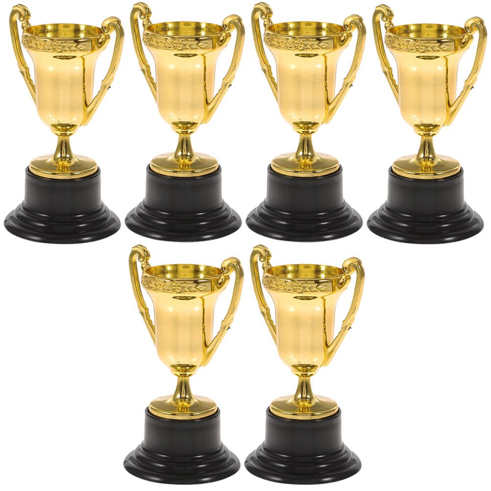 6 Pcs Mini Trophy Football Toys Winner Trophies Cup Party Favors Plastic Kids Children Awards Reward