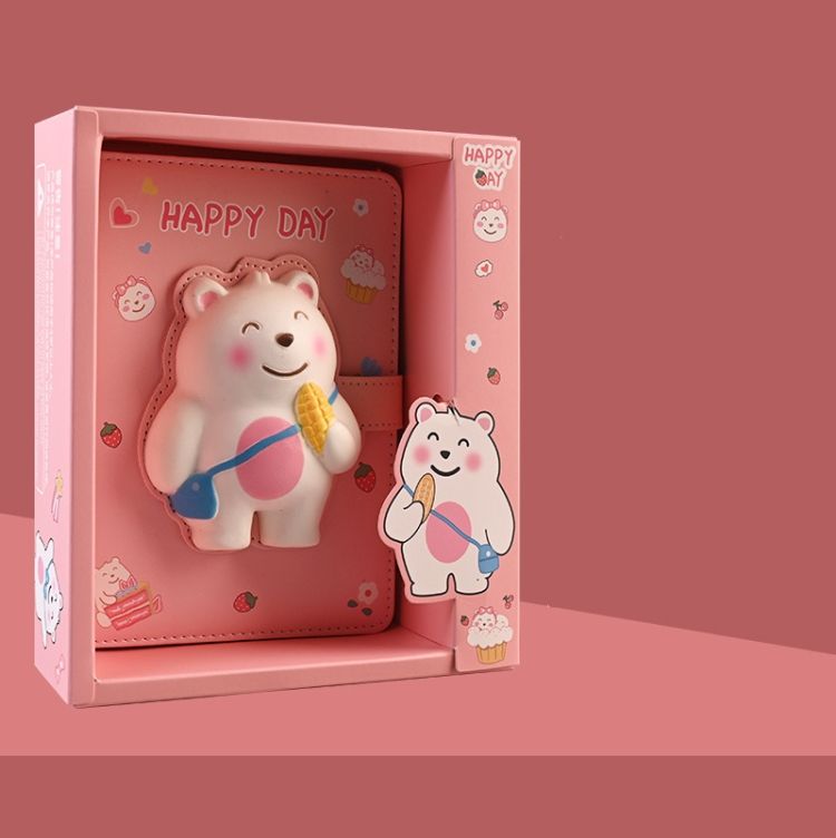 Decompression Cartoon Notebook, Cover Color: Pink