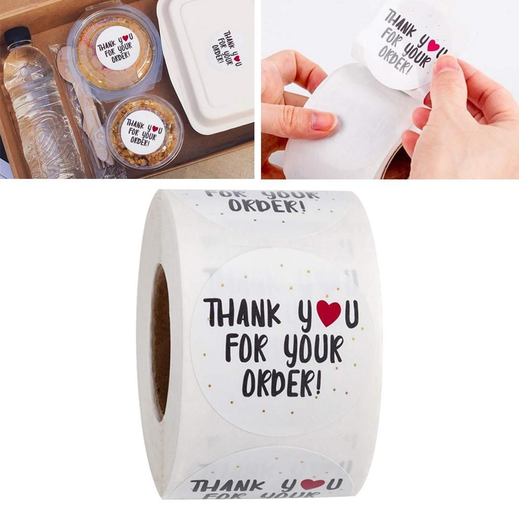 Handmade THANK YOU FOR YOUR ORDER Stickers Paper Seals  