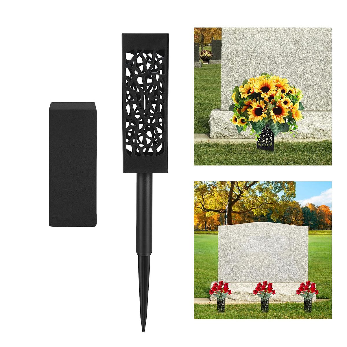 Grave Cemetery Vase With Stake Memorial Cemetery Flower
