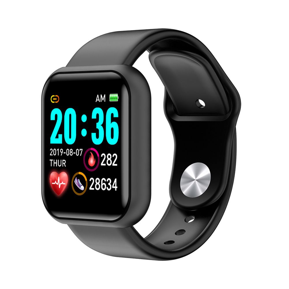 Y68 Waterproof Heart Rate Blood Pressure Monitor Smart Bracelet For IOS Android-Black