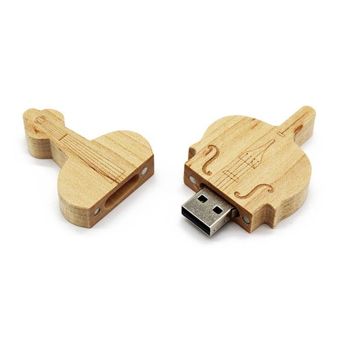 Reative Maple Wood Pen Drive Violin Shaped USB2.0 Flash Drive Memory Sti K-wood Color-32G