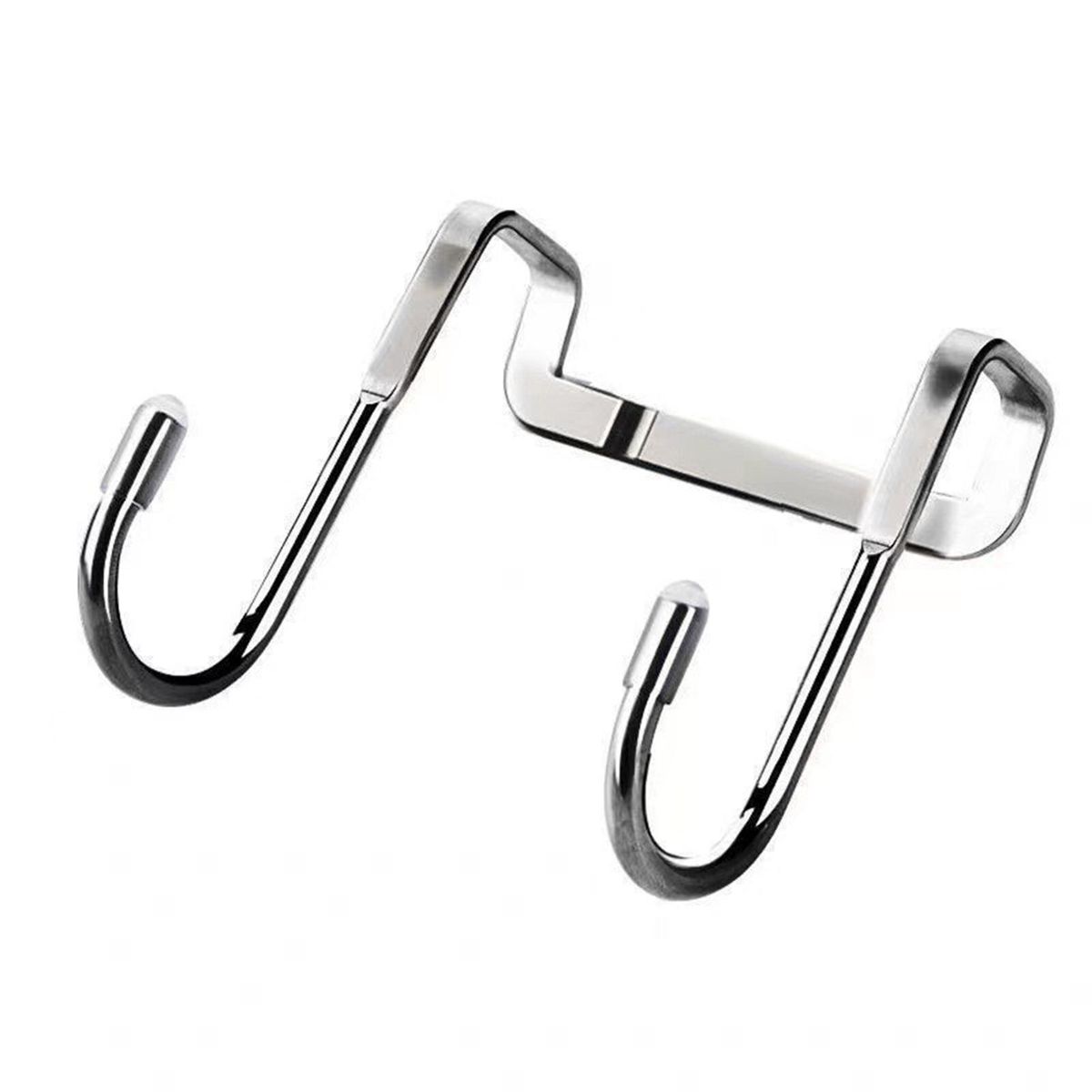 Stainless Steel S-shape Double Hook Versatile Door Hanger for Kitchen Silver