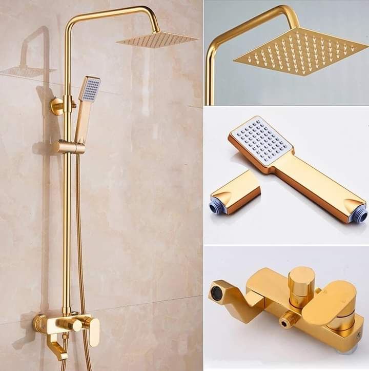 Gold And Gold Standing Shower