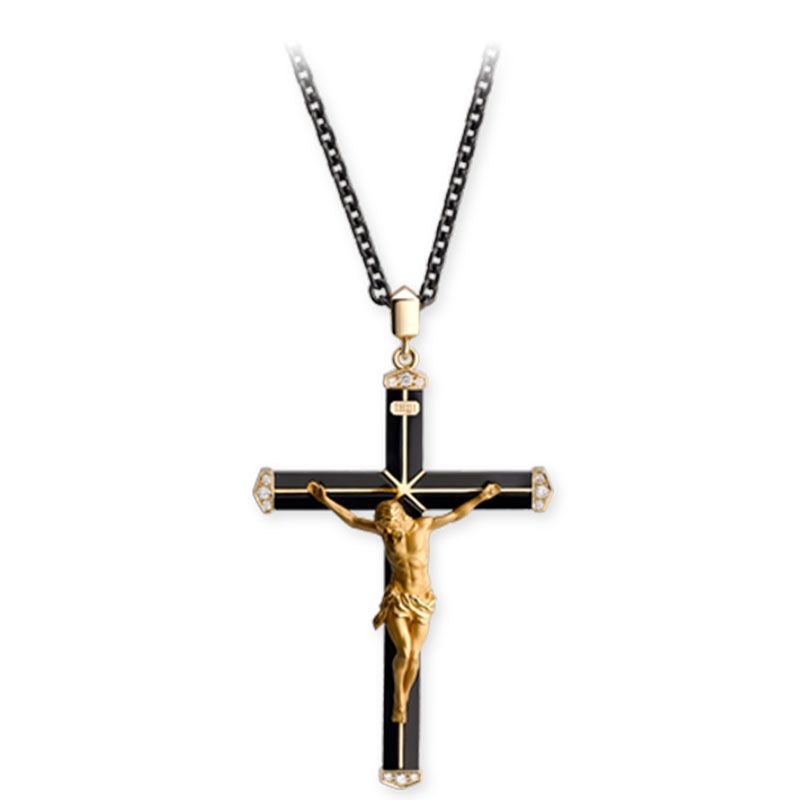 The Black Chain Cross Necklace For Men Fashion Pendant Religious Jewelry For Wom