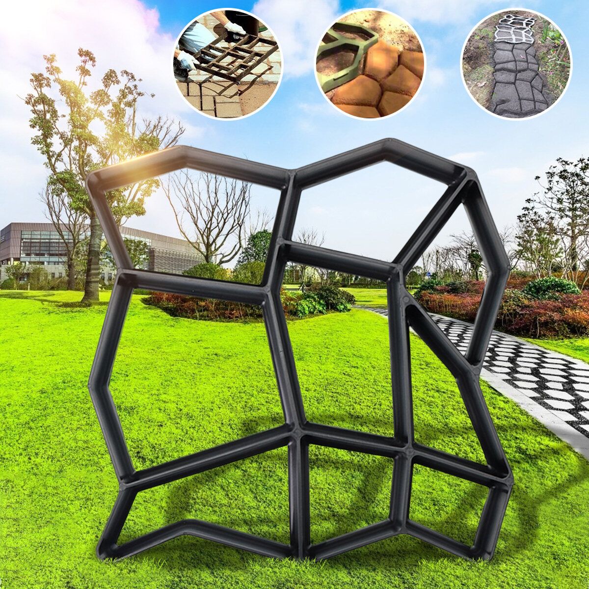 DIY Garden Pavement Mould DIY Manual Paving Cement Brick Road Concrete Mould Garden Tool 36 X 36CM
