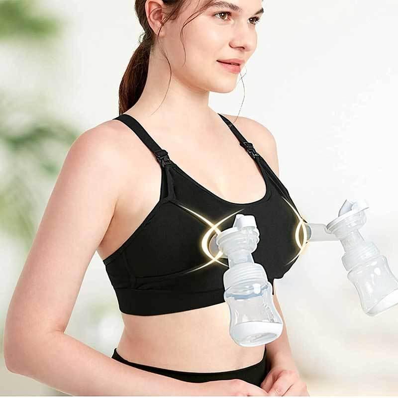 Handless breast suction bra without steel ring, adjustable extension button, seamless breast feeding