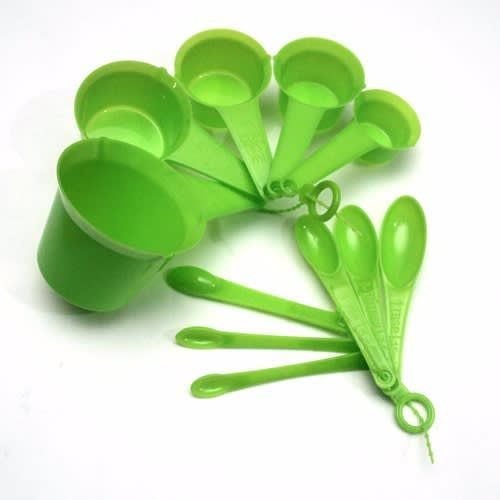 11 Pieces Baking Measuring Cups And Spoons, Green