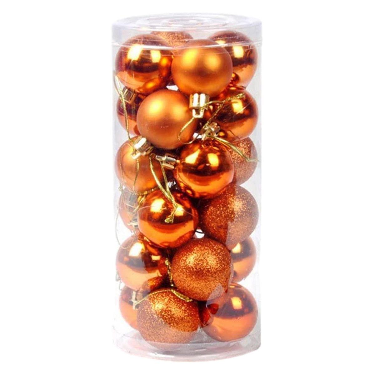 Decorative Christmas Baubles Festive Delights 24-piece for 2023 Red Bronze
