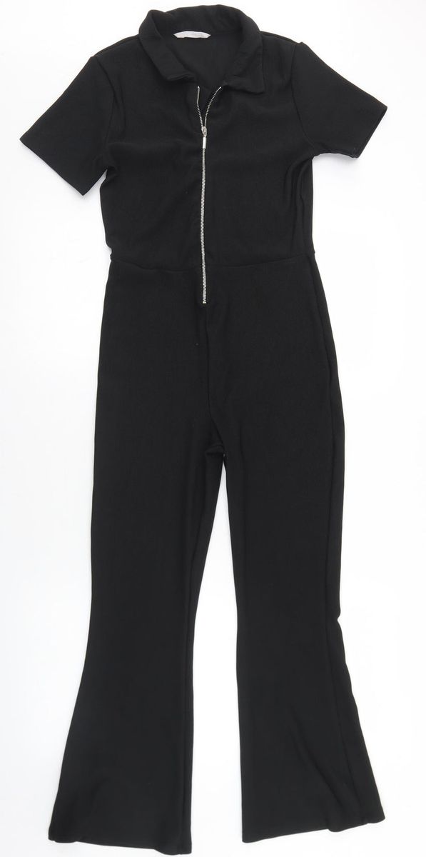 Big Girls Black Bell Bottom Jumpsuit