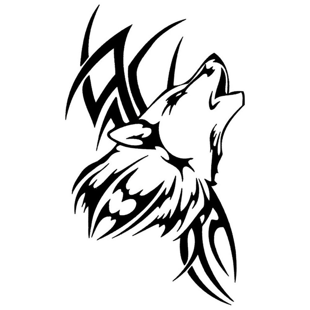 Waterproof Tattoo Wolf Car Styling Stickers Vehicle-Black