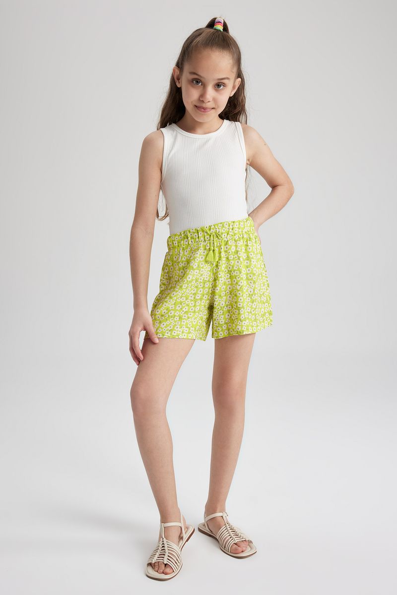 Girl Casual Woven Short - Green