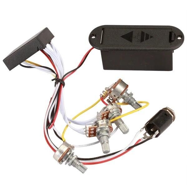 Set Of 2-Band EQ Equalizer Preamp Circuit W/ Battery Case For Active Bass Pickup