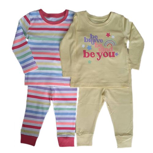 Pyjamas 2 Pack Long Sleeve For Toddler Girls Be Brave
