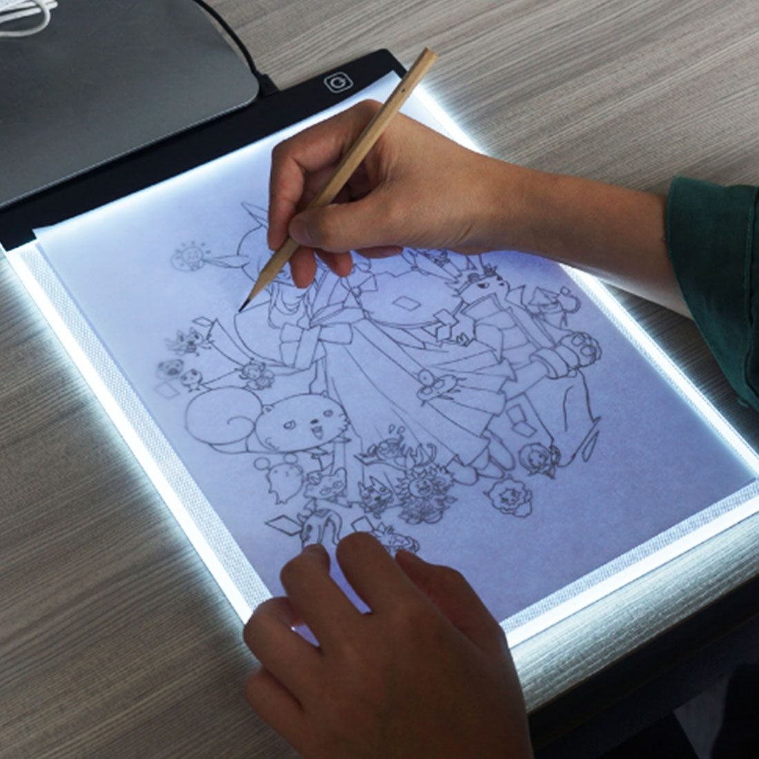 5W 5V LED Three Level Of Brightness Dimmable A4 Acrylic Copy Boards Anime Sketch Drawing Sketchpad
