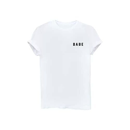 Babe Ladies Quality Roundneck Printed Polo T-shirt - White