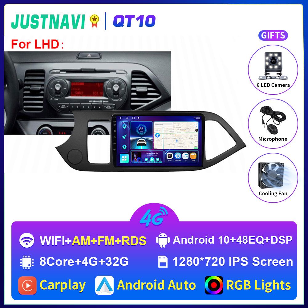 8+128G Carplay Android 10.0 Auto Radio Unit For KIA PICANTO