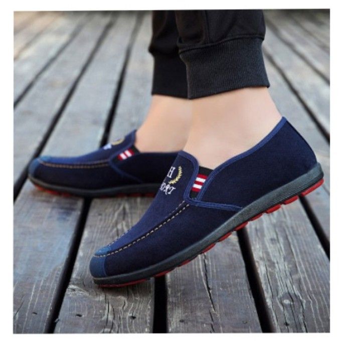 Suede Slip-on Casual Shoes - Blue
