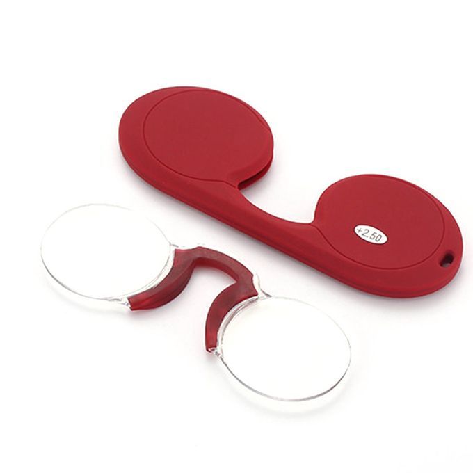 Frameless Presbyopia Gl Es Portable Soft Sili One Nose  Lip Presbyopia Gl Es  Lip Nose Reading Presbyopia Gl Es-Red-250°