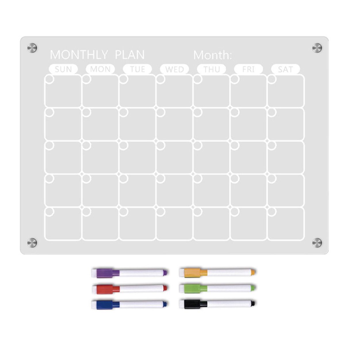 Fridge Calendar Whiteboard Magnetic Calendar Whiteboard Set Acrylic 6