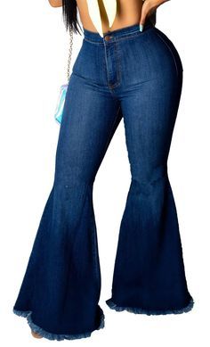 Ladies High Waist Bootleg Jean- Blue